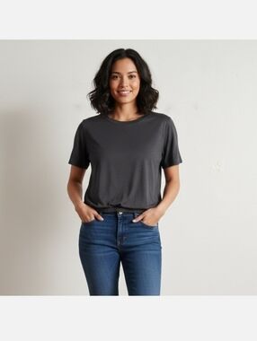 Vuori Sz XL Grey Relaxed Casual Basic Short Sleeve Tee Shirt